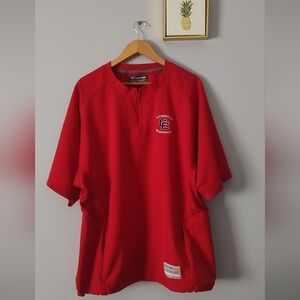 Easton Baseball Vintage Short Sleeve Jacket Color Red Size XXL  Pockets  Zipper